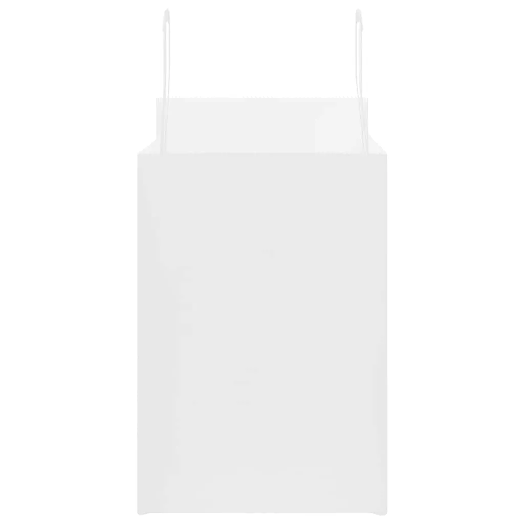 vidaXL Paper Bags 50 pcs with Handles White 32x17x25 cm