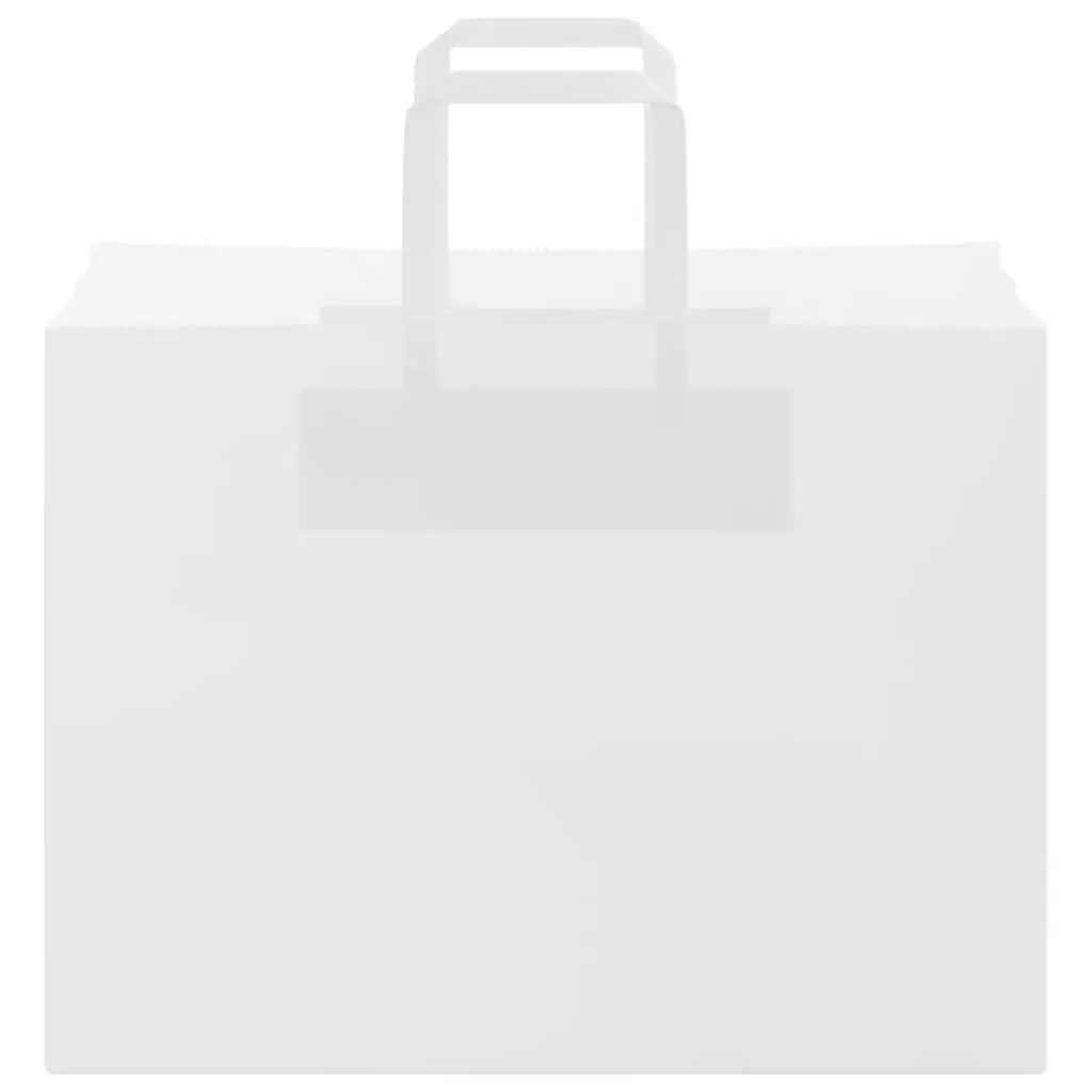 vidaXL Paper Bags 50 pcs with Handles White 32x17x25 cm