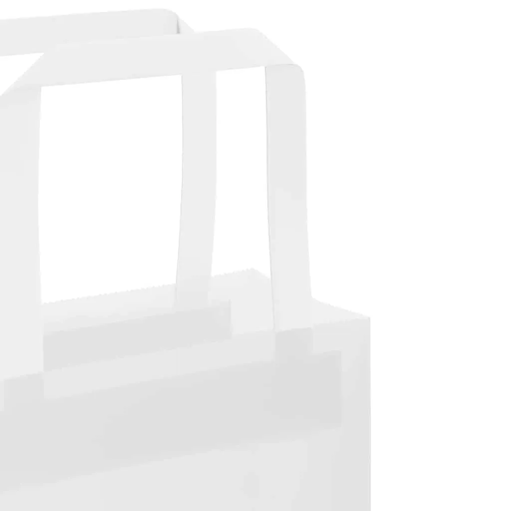 vidaXL Paper Bags 50 pcs with Handles White 32x17x44 cm