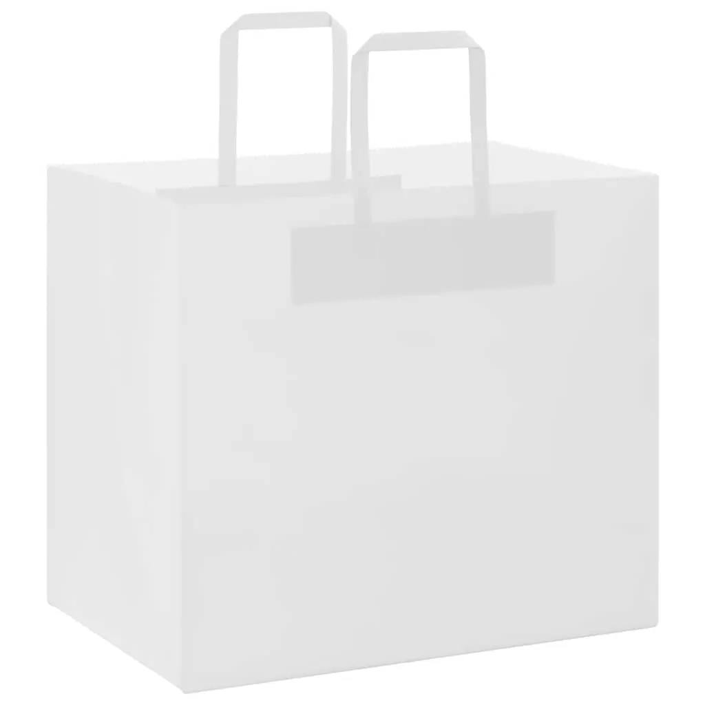 vidaXL Paper Bags 50 pcs with Handles White 32x22x28 cm