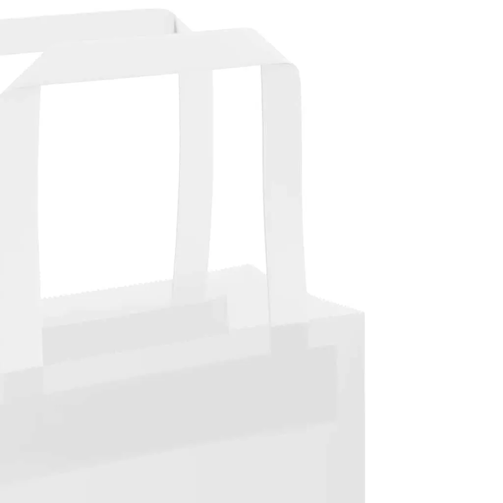 vidaXL Paper Bags 50 pcs with Handles White 54x15x49 cm