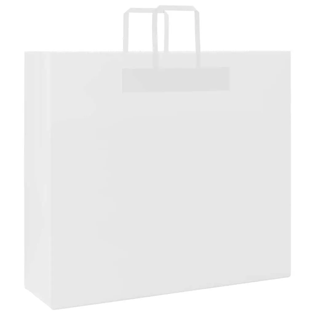 vidaXL Paper Bags 50 pcs with Handles White 54x15x49 cm