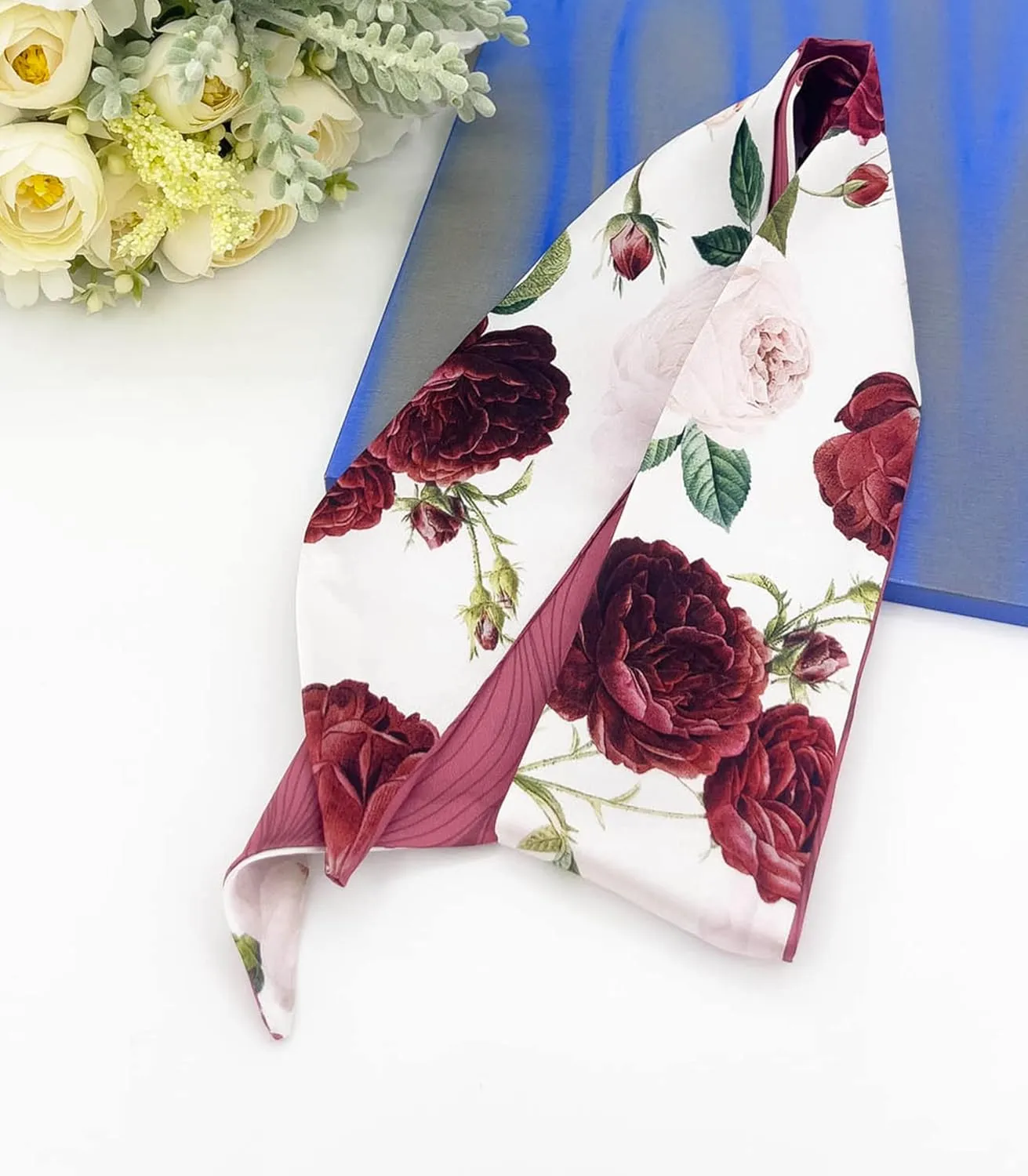 Women's Designer Neckerchief Handbag Handle Ribbon Fashion Scarf Summer Fruit Printed Hair Tie