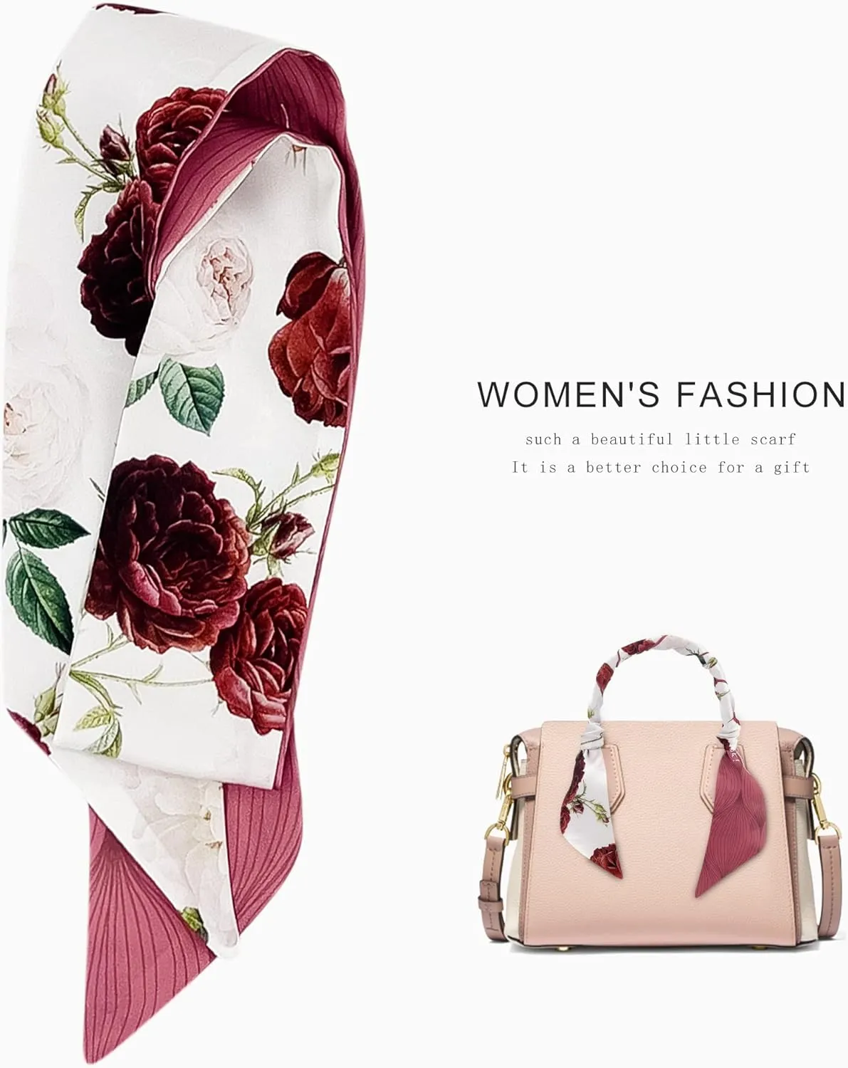 Women's Designer Neckerchief Handbag Handle Ribbon Fashion Scarf Summer Fruit Printed Hair Tie