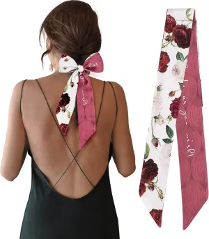 Women's Designer Neckerchief Handbag Handle Ribbon Fashion Scarf Summer Fruit Printed Hair Tie