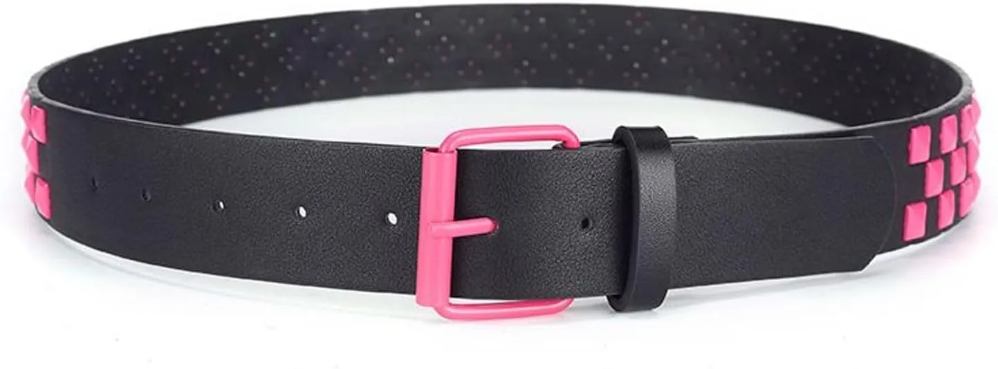 Women's Faux Leather Belt Punk Rock Pyramid Stud Goth Style Spiked Casual Fashion Thick Gothic Studded Belts