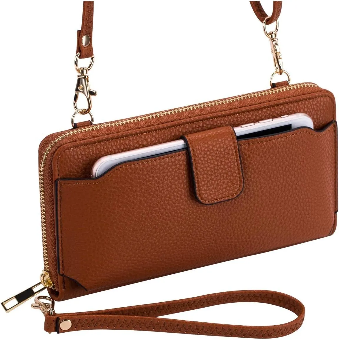 Womens Wristlet Wallet Crossbody Bag Cellphone Purse Handbag RFID Card Slots 2 Strap Wrist
