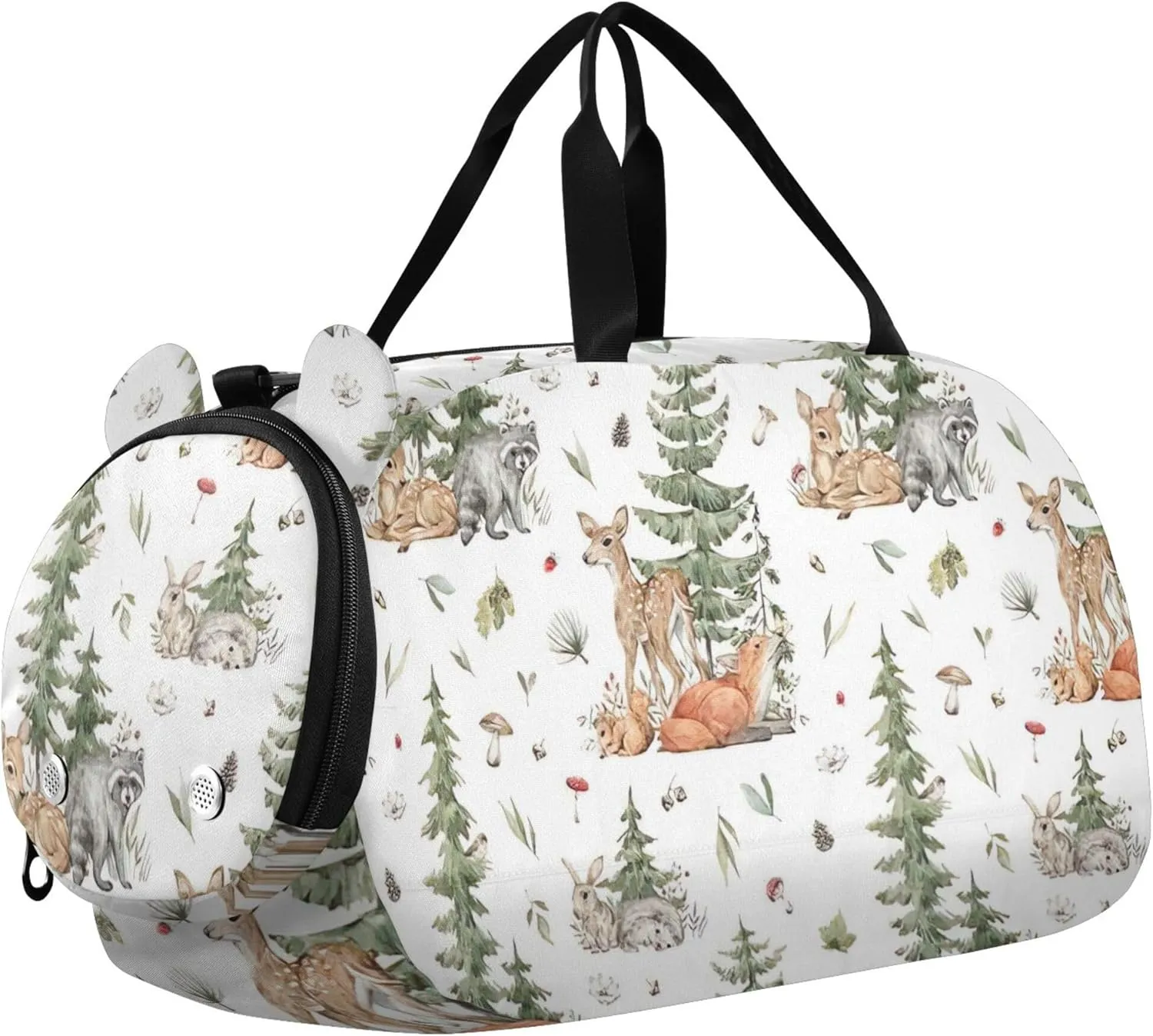 Woodland Creatures Vintage Girls Duffle Bags Travel Tote Toddler Weekender Bags Carry on Duffel for Boys Dance Kids Luggage