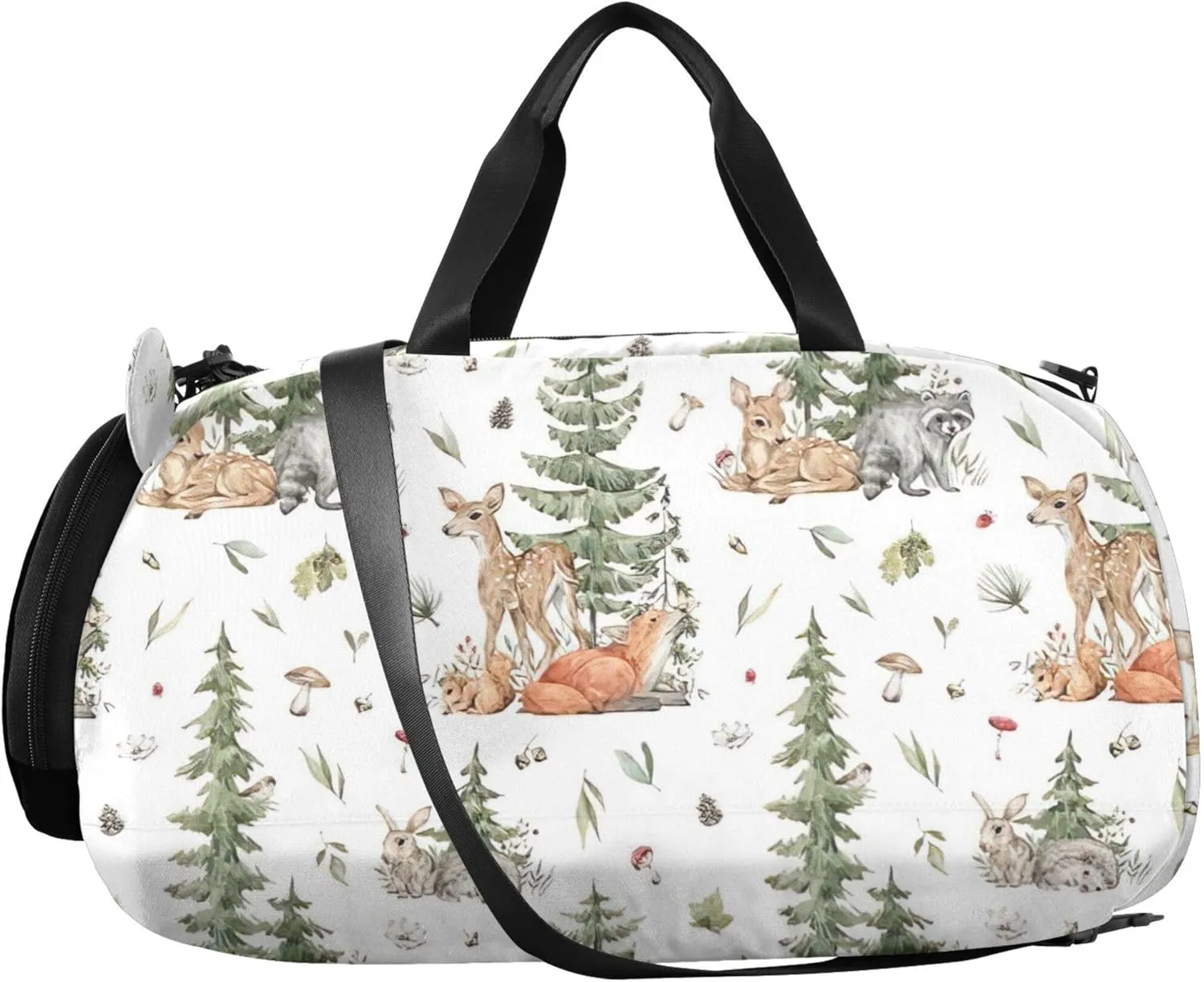 Woodland Creatures Vintage Girls Duffle Bags Travel Tote Toddler Weekender Bags Carry on Duffel for Boys Dance Kids Luggage